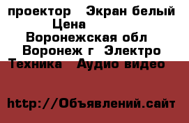 проектор   Экран-белый › Цена ­ 18 000 - Воронежская обл., Воронеж г. Электро-Техника » Аудио-видео   